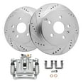 thumbnail image 1 of Detroit Axle - Rear Drilled Brake Rotors Right Brake Caliper for 2010-2017 Chevrolet Equinox GMC Terrain  Replacement : 11.93 inch Rotor, 1 of 6