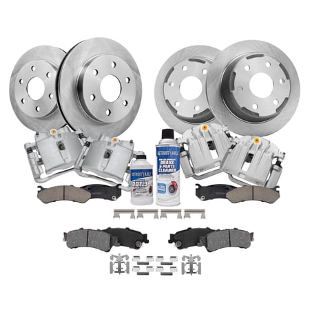 Detroit Axle - Brake Kit for 2003-2006 GMC Sierra Chevy Silverado 1500, 12.00'' Front and 12.80'' Rear Disc Rotors Ceramic Brake Pads Brake Calipers 2004 2005