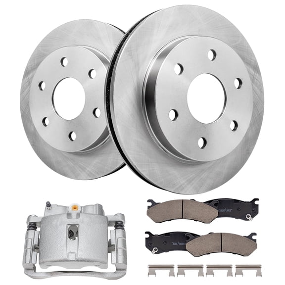 Detroit Axle - Front Brake Kit for Chevy GMC Silverado Sierra Savana Express 1500 Safari Cadillac Escalade, Disc Brake Rotors Ceramic Brake Pads Left Brake Caliper Replacement : 12'' inch Rotorcs