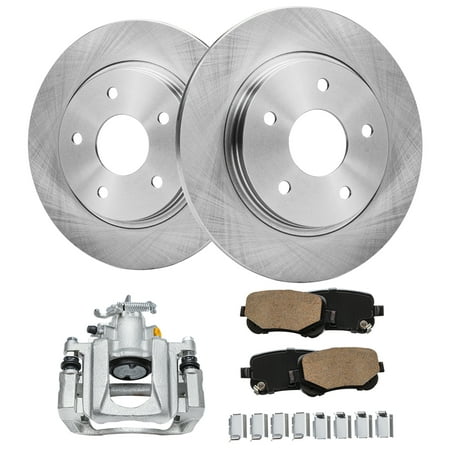 Detroit Axle - Rear Brake Kit for 2008-2012 Chrysler Town & Country Dodge Grand Caravan, 2009-2012 VW Routan, 12.00'' inch Disc Brake Rotors Ceramic Brake Pads Left Brake Caliper Replacement