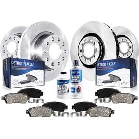 Detroit Axle - Front and Rear Disc Brake Rotors Ceramic Brake Pads for VW Volkswagen 2015-2018 GTI, 2021-2022 Passat, 2017-2019 Golf Alltrack