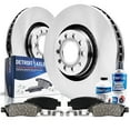 thumbnail image 1 of Detroit Axle - Front Brake Kit for Volkswagen Jetta GTI Eos CC Beetle Audi A1 A3 TT Quattro, Disc Brake Rotors Ceramic Brakes Pads with Hardware Replacement: 12.28" inch Front Rotor, 1 of 8