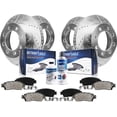 thumbnail image 1 of Detroit Axle - Brake Kit for Chevy GMC Suburban Avalanche Yukon XL 2500, Silverado Sierra 1500 2500 HD, Hummer 2, Front Rear Drilled Slotted Brake Rotors Ceramic Brake Pads: 12.00" inch Rear Rotors, 1 of 9
