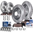 thumbnail image 1 of Detroit Axle - Brake Kit for 2011-2020 Dodge Durango 2011-2019 Jeep Grand Cherokee, Wheel Lug Nuts Drilled Brake Rotors Ceramic Brakes Pads Replacement: 12.99" inch Front & Rear Rotors, 1 of 9