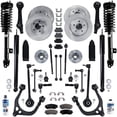 thumbnail image 1 of Detroit Axle - 34pc Brake Suspension Kit for RWD Chrysler 300 Dodge Charger Magnum Front Disc Brake Rotors Brake Pads Struts Wheel Bearing Hubs Control Arms Tie Rods Rear Sway Bars Shock Absorbers, 1 of 8