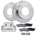thumbnail image 1 of Detroit Axle - Front Brake Kit for 2003-2008 Dodge Ram 2500 3500, 06-08  Ram 1500 Brake Rotors Ceramic Brake Pads Right Brake Caliper Replacement: 13.91" Front Rotor, 1 of 6