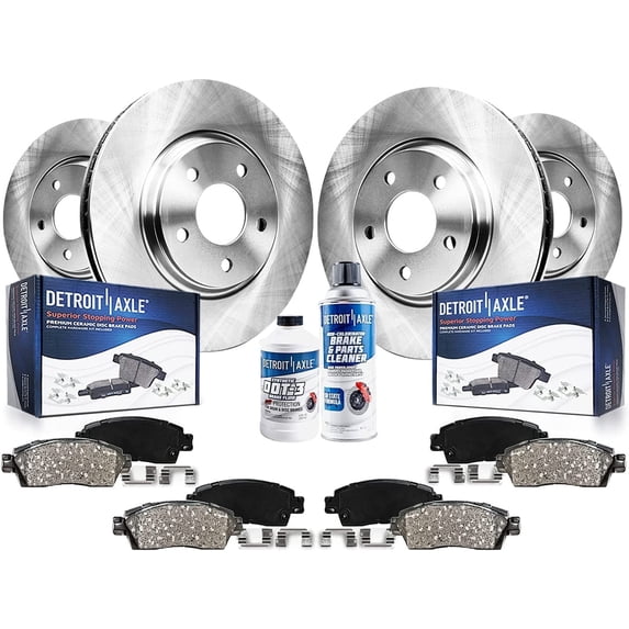 Detroit Axle - 6.2L Brake Kit for 2010 2011 2012 2013 2014 2015 Chevy Camaro, Disc Brake Rotors Ceramic Brakes Pads w/ Hardware Replacement: 13.98" inch Front and 14.37" inch Rear Rotor