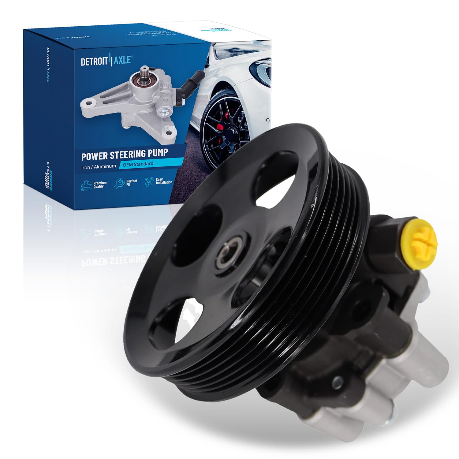 Detroit Axle - 4.7L Power Steering Pump w/Pulley Replacement for 2000 2001 2002-2006 Toyota Tundra Sequoia