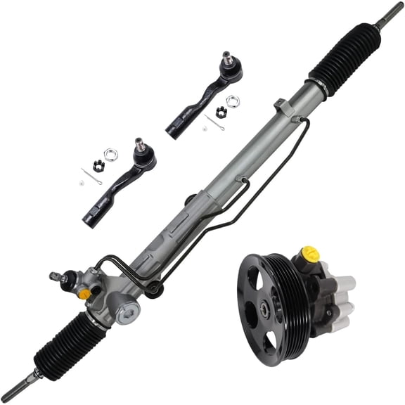 Detroit Axle - 4.7L Rack and Pinion Kit for 2003-2006 Toyota Tundra 2003-2007 Sequoia 2004 2005 2006 Rack and Pinion Assembly Power Steering Pump with Pulley Front Outer Tie Rods Replacement