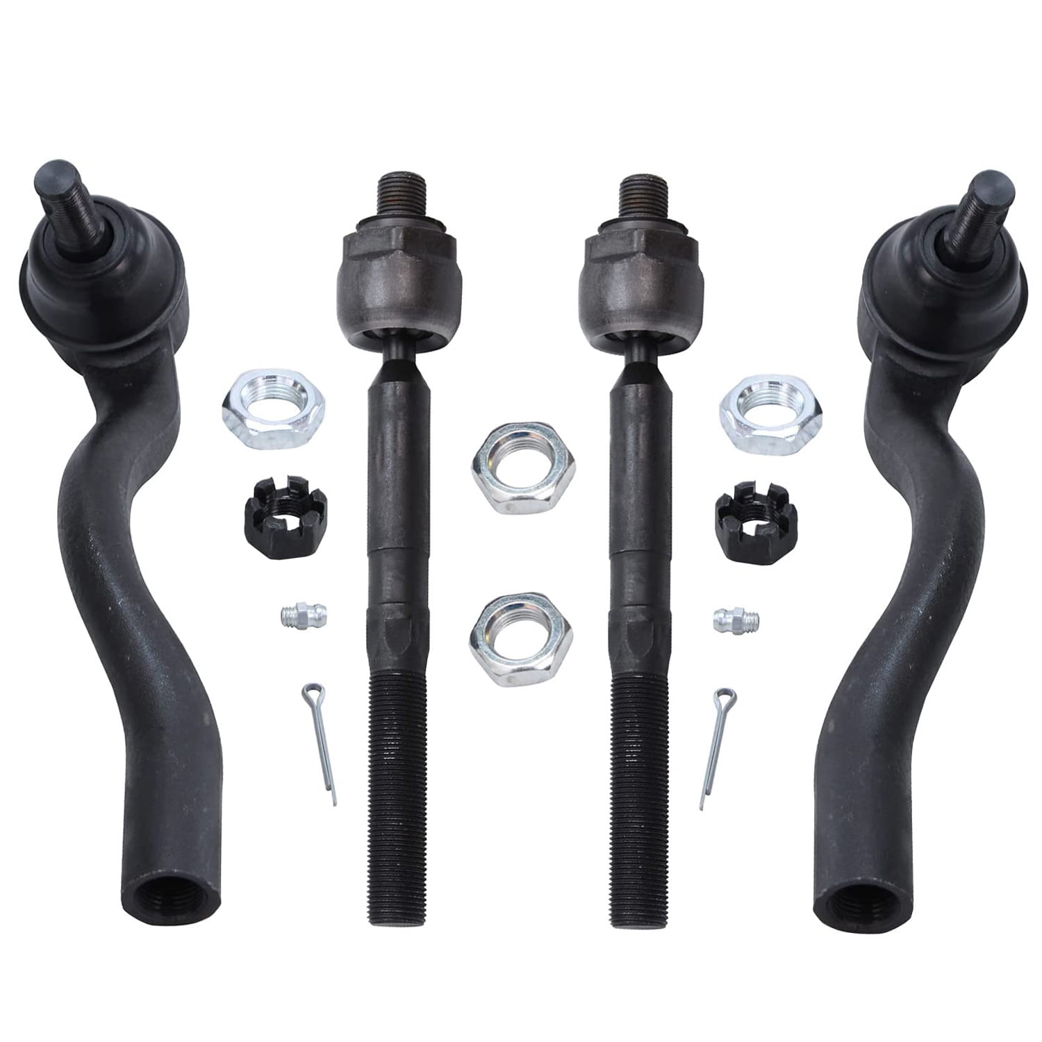 Detroit Axle - 4 Front Tie Rods for 2011-2015 Jeep Grand Cherokee Dodge Durango 2012 2013 2014 Inner and Outer Tie Rod Link Set Replacement