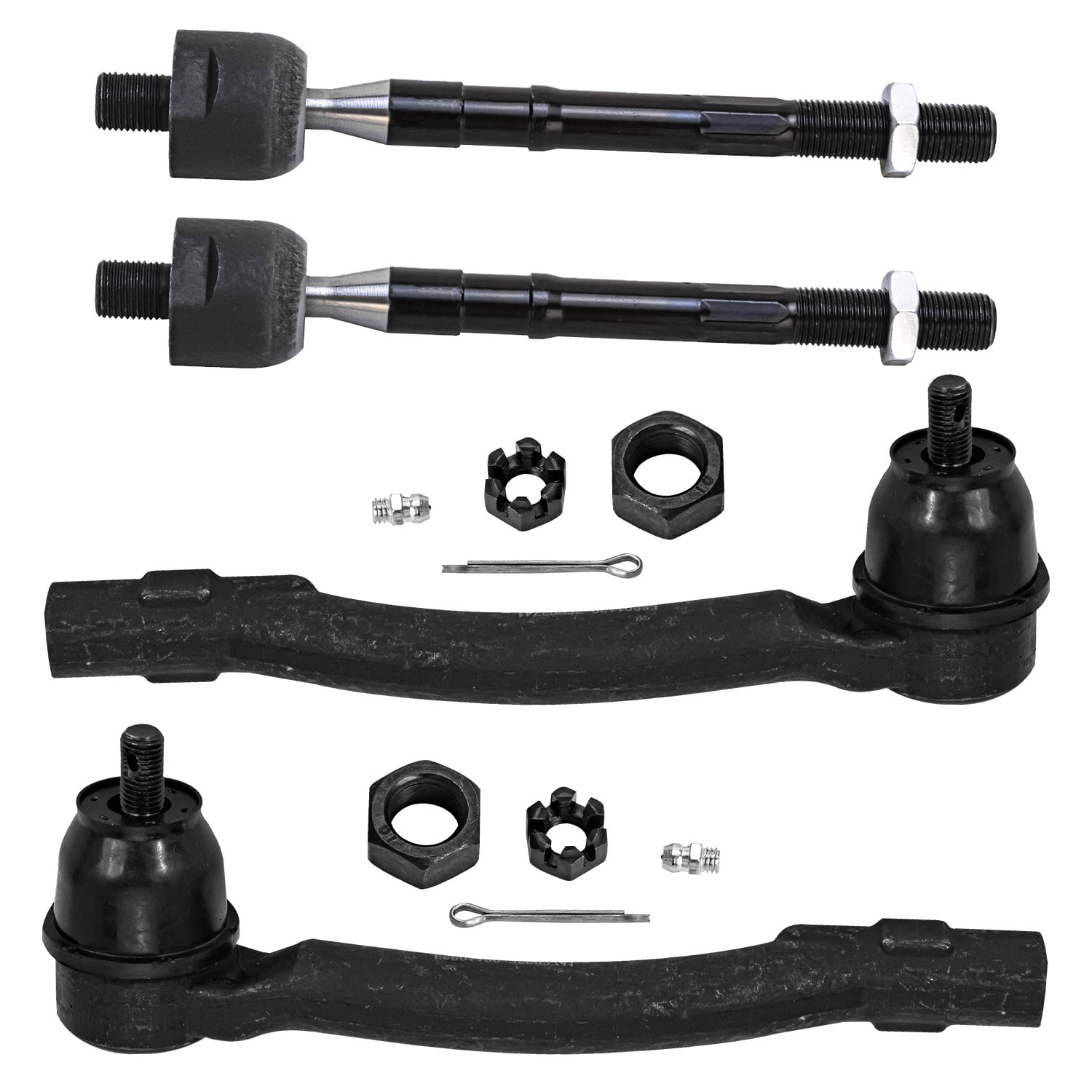 Detroit Axle - 4 Front Tie Rods for 2012-2017 Hyundai Accent Kia Rio 2013 2014 2015 2016 Inner and Outer Tie Rod Ends Replacement