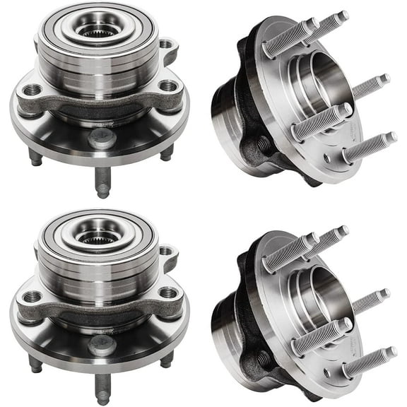 Detroit Axle - 4 Wheel Bearing Hubs for 2011-2019 Ford Explorer, 2013-2019 Ford Police Interceptor Utility, Replacement Wheel Bearing and Hubs Assembly Set Front & Rear