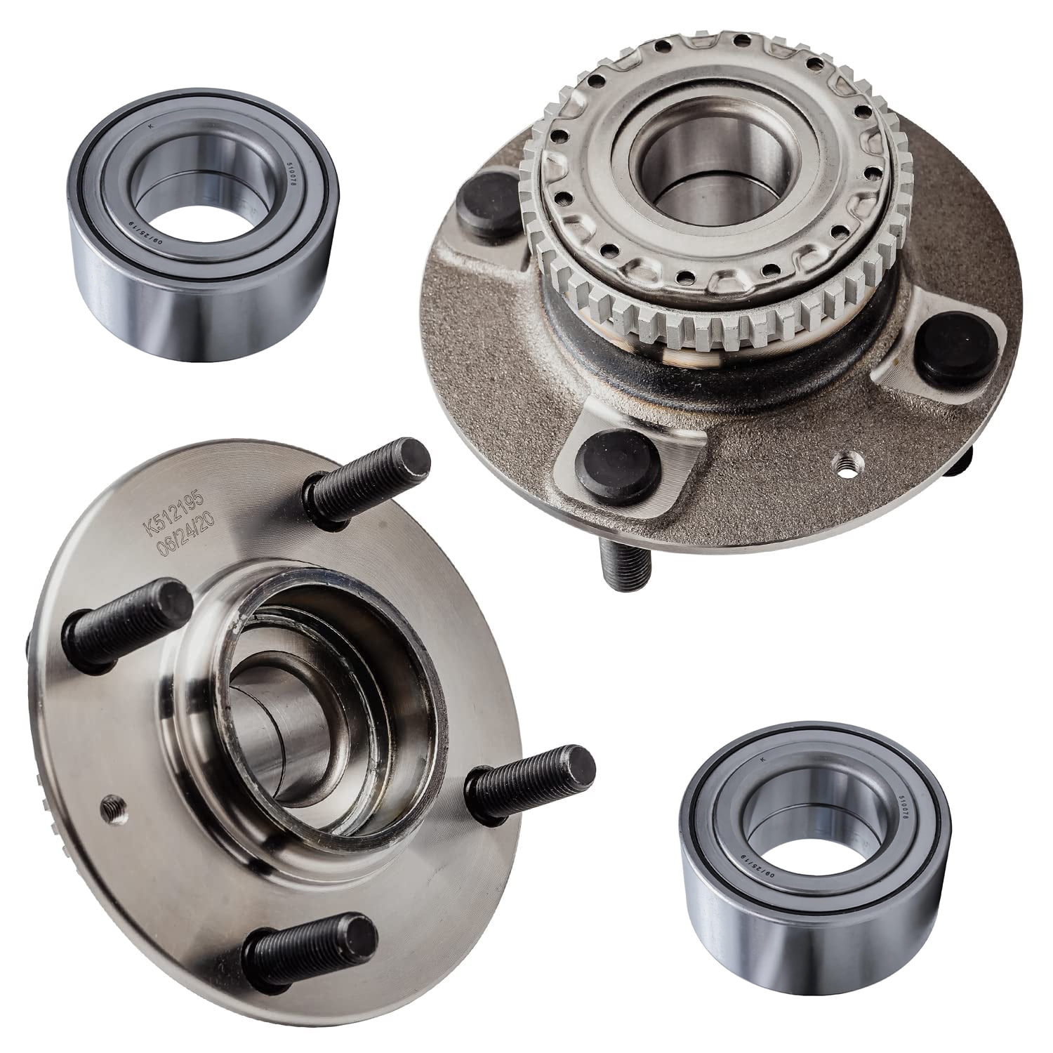Detroit Axle - 4 Wheel Bearing Hubs for 2001-2006 Hyundai Elantra, 2005 ...