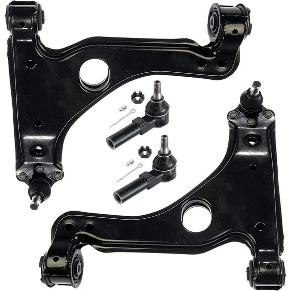 Detroit Axle - 4PC Front Lower Control Arms and Outer Tie Rods for 2000-2005 Saturn L Series - [L100 L200 L300 LS LW Series]
