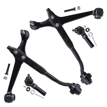Detroit Axle - 4PC Front Lower Control Arms w/Ball Joints and Outer Tie Rod Ends for 1999 2000 2001 2002 2003 Ford Windstar