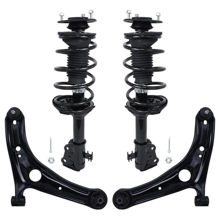 Detroit Axle - 4PC Front Struts & Coil Springs and Lower Control Arms w/Ball Joint for 2000 2001 2002 2003 2004 2005 Toyota Echo