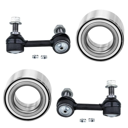 Detroit Axle - 4PC Front Wheel Bearing Assembly and Sway Bars for 2007 2008 2009 Kia Sorento