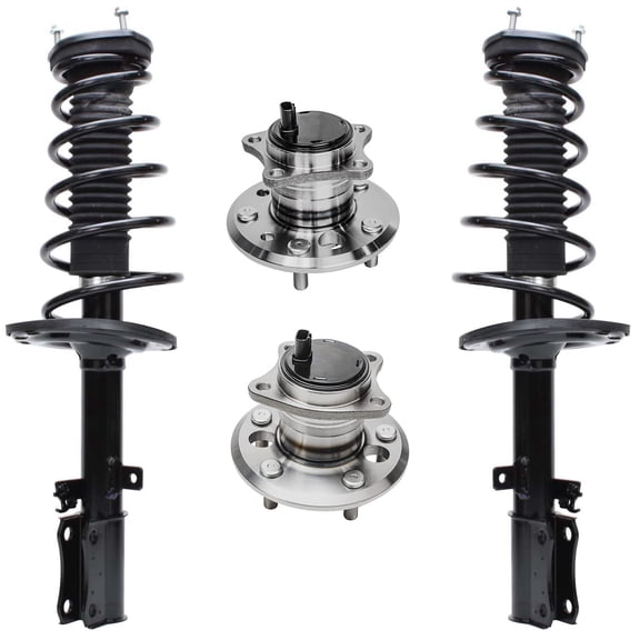 Detroit Axle - 4PC Rear Ready Strut Coil Spring, Rear Wheel Hub & Bearing Assemblies w/ABS for 2004 2005 2006 Lexus ES330 / Toyota Camry / Toyota Solara (Mfg. Before 6/2006)