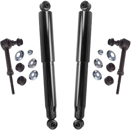 Detroit Axle - 4pc Rear Shock Absorbers Kit for Chevrolet Equinox GMC Terrain Pontiac Torrent, 2 Shock Absorbers 2 Stabilizer Sway Bar End Links Replacement