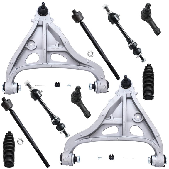 Detroit Axle - 4WD 10pc Front End Kit for Ford 2005-2008 F-150 Lincoln Mark LT 2 Lower Control Arms with Ball Joints 2 Sway Bar Links 4 Inner Outer Tie Rods 2 Boots 2006 2007 Replacement