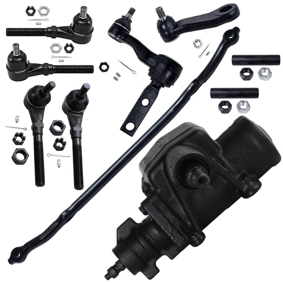Detroit Axle - 4WD 10pc Steering Gear Box Kit for 2003 Ford F-150 1997-1998 Expedition 1998 Lincoln Navigator, Front Outer Inner Tie Rods, Center Link, Adjusting Sleeves, Idler Pitman Arm