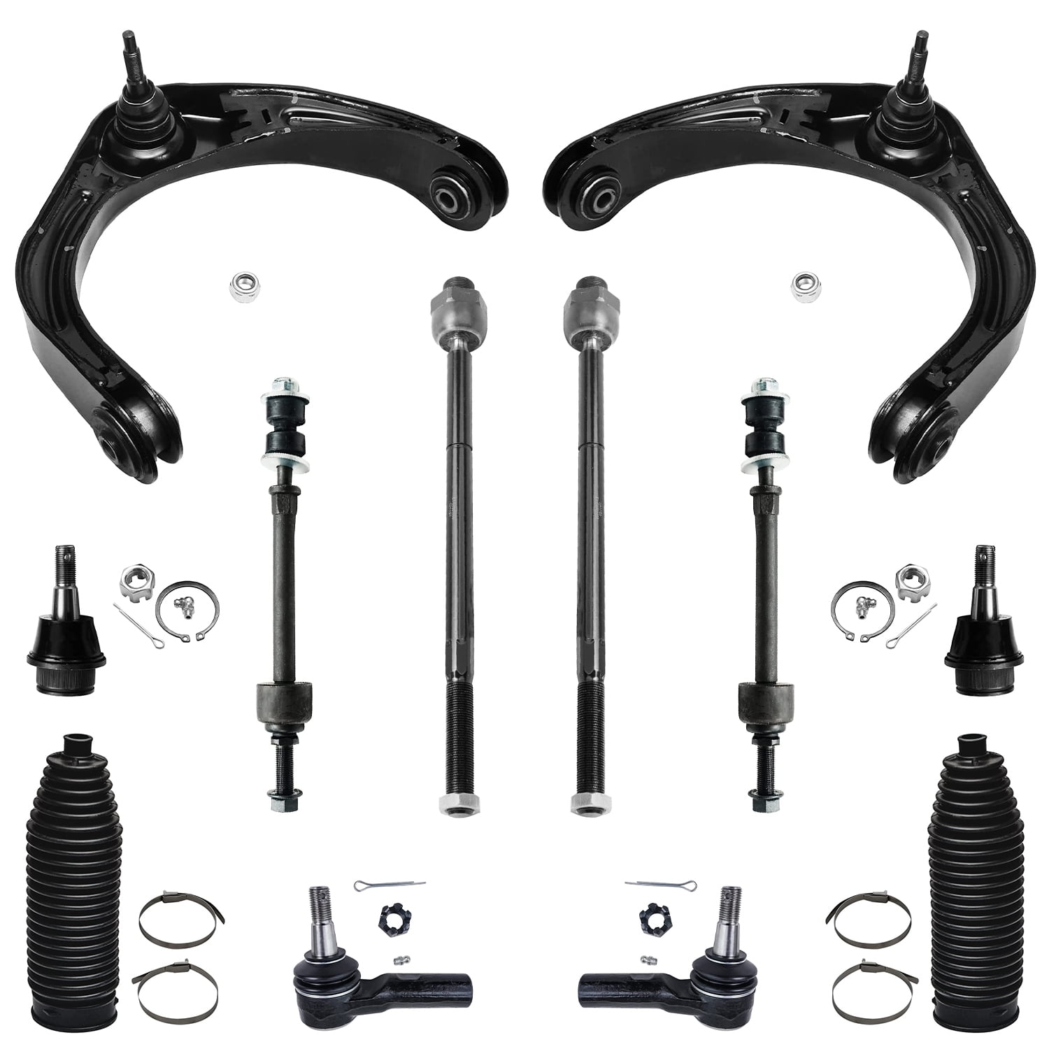 Detroit Axle 4WD 12pc Front Upper Control Arms Ball Joints Sway Bars