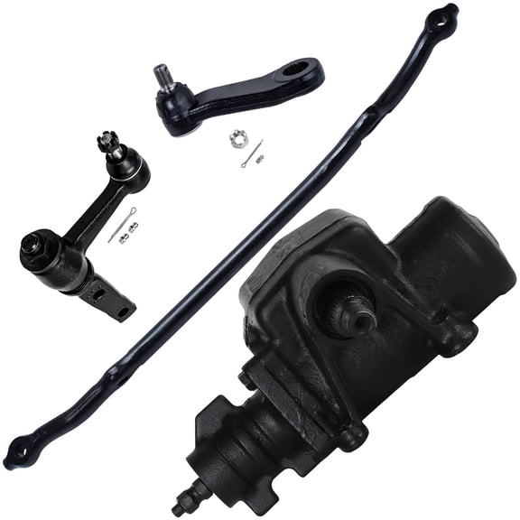 Detroit Axle - 4WD 4pc Gear Box Kit for 2003 Ford F-150 1997-1998 Expedition 1998 Lincoln Navigator, Power Steering Gear Box Assembly, Steering Pitman Arm Center Link, Idler Arm w/3.43" Bolt Pattern