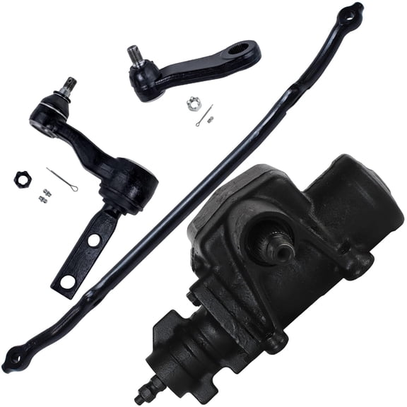 Detroit Axle - 4WD 4pc Gear Box Kit for 2003 Ford F-150 1997-1998 Expedition 1998 Lincoln Navigator, Power Steering Gear Box, Steering Pitman Arm Center Link, Idler Arm w/2.48" Bolt Pattern