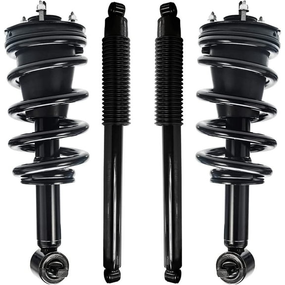 Detroit Axle - 4WD 4pc Struts Kit for Silverado Sierra 1500 LD Chevrolet GMC, 2 Rear Shock Absorbers Assembly 2 Front Struts w/Coil Spring Replacement