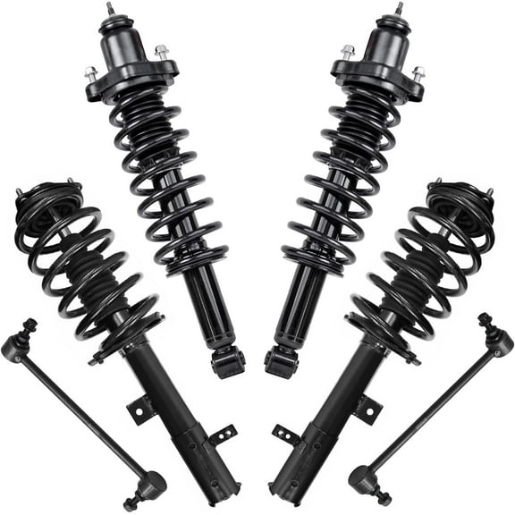 Detroit Axle - 4WD 6pc Suspension Kit for Jeep 2011-2016 Patriot 4 Front Rear Struts with Coil Spring 2 Front Sway Bar End Links 2012 2013 2014 2015 Replacement
