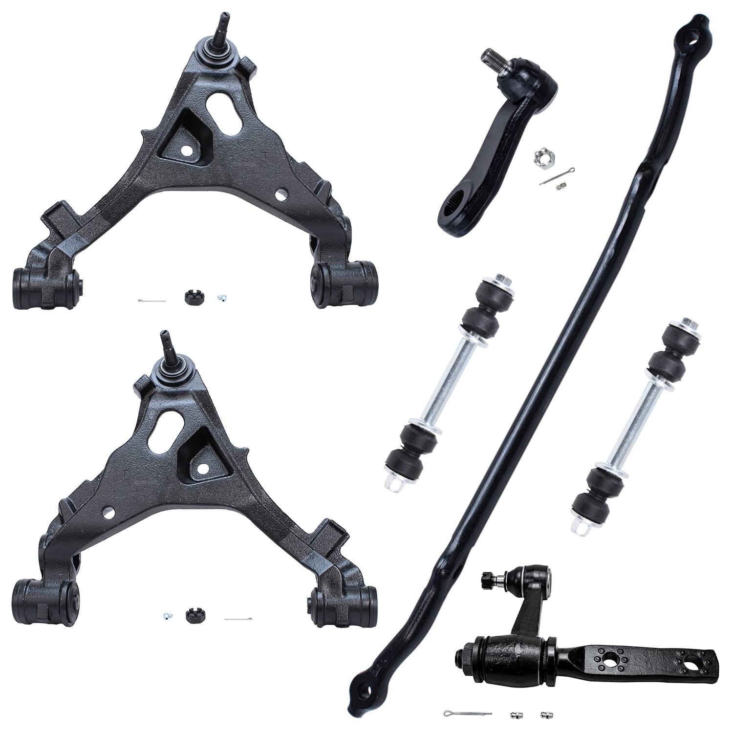 Detroit Axle 4WD 7pc Front Lower Control Arms Sway Bars + Idler Arm 3