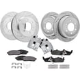 thumbnail image 1 of Detroit Axle - Brake Kit for Ford 2004-2008 F-150 2006-2008 Lincoln Mark LT 2005 2007 Front & Rear Drilled & Slotted Brake Rotors Ceramic Brakes Pads Rear Brake Calipers Replacement - 10pc Set, 1 of 6