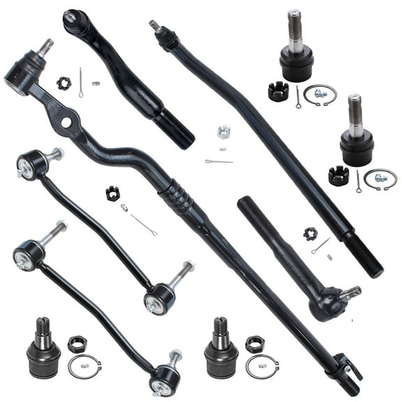 Detroit Axle - 4WD Front 10pc Suspension Kit for 00-05 Ford Excursion, 00-04 F-250 Super Duty, 4 Ball Joints 4 Tie Rods 2 Sway Bar Links 2000 2001 2002 2003 2004 2005 Replacement