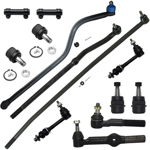 Detroit Axle - 4WD Front 13pc Suspension Kit for 1994-1995 Dodge Ram 1500 2500 4 Upper Lower Ball Joints 2 Sway Bars 4 Inner Outer Tie Rods 2 Adjusting Sleeves Track Bar