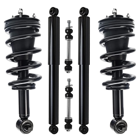 Detroit Axle - 4WD Front 6pc Struts Kit for 2014-2018 Chevy Silverado GMC Sierra 1500, Struts w/Coil Spring Sway Bars Rear Shock Absorbers 2015 2016 2017 Replacement Suspension