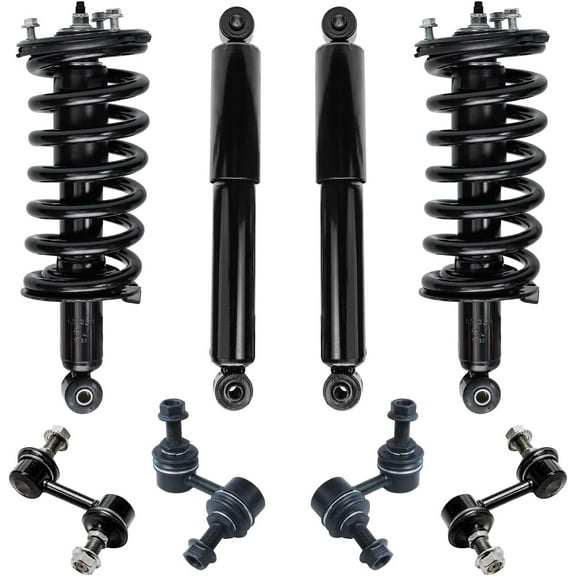 Detroit Axle - 4WD Front 8pc Struts Kit for 2005-2015 Nissan Armada, 2004 Pathfinder Armada, 2 Struts & Coil Spring 2 Rear Shocks Absorbers 4 Front Rear Sway Bar Links Replacement Suspension