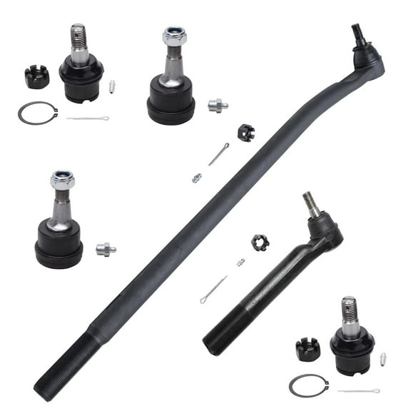 Detroit Axle - 4WD Front Ball Joints Tie Rods for 2003-2013 Dodge Ram 2500 3500, 4 Upper & Lower Ball Joints, 2 Right Inner Outer Tie Rods Replacement