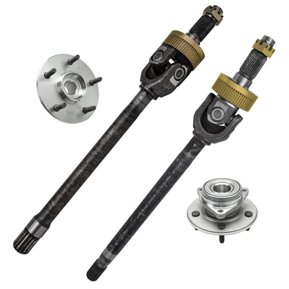 Detroit Axle - 4WD Front CV Axle Shafts + Wheel Hub & Bearings Replacement for 2000 2001 Dodge Ram 1500 Non-ABS