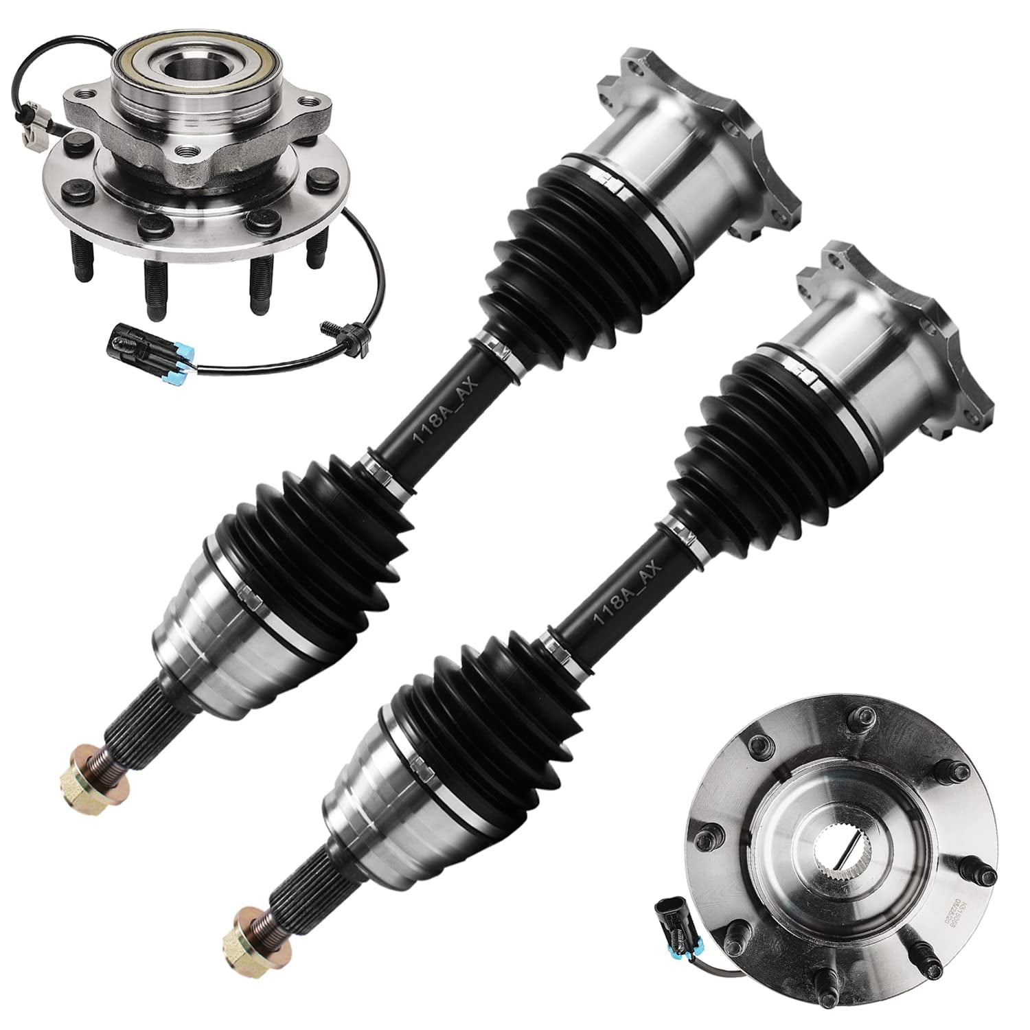 Detroit Axle 4WD Front CV Axles Wheel Bearing Hubs for Chevy GMC