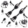 thumbnail image 1 of Detroit Axle - 4WD Front CV Axles Wheel Hubs Ball Joints Outer Tie Rods Replacement for Chevy Silverado GMC Sierra 1500, 1 of 6