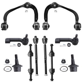 Detroit Axle - 10pc 4WD Front End Suspension Kit for 2009-2014 Ford F-150, 2 Upper Control Arms w/Ball Joints 2 Sway Bar Links 4 Tie Rods 2 Lower Ball Joints 2010 2011 2012 2013 Replacement