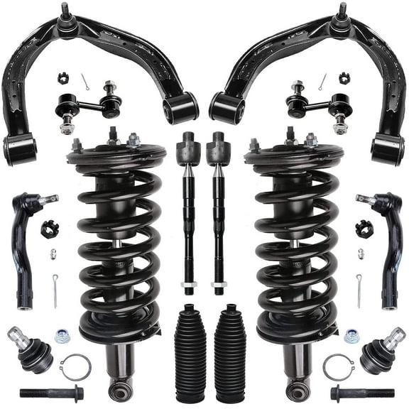 Detroit Axle - 4WD Front End 14pc Suspension Kit for Nissan Titan Armada Pathfinder Armada QX56, Struts w/Coil Spring Upper Control Arms Lower Ball Joints Sway Bars Tie Rods Replacement
