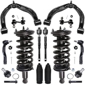 Detroit Axle - 14pc 4WD Front End 14pc Suspension Kit for Nissan Titan Armada Pathfinder Armada QX56, Struts w/Coil Spring Upper Control Arms Lower Ball Joints Sway Bars Tie Rods Boots Replacement