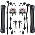 thumbnail image 1 of Detroit Axle - 4WD Front End Control Arms Kit for 2000-2006 Jeep Wrangler TJ, Lower Control Arms Sway Bar Links Ball Joints Wheel Bearing Hubs Outer Tie Rods Adjusting Sleeve Replacement, 1 of 5