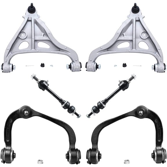 Detroit Axle - 4WD Front End Control Arms Kit for 2005-2008 Ford F-150 Lincoln Mark LT [Base Payload] 4 Upper Lower Control Arms w/Ball Joints 2 Straight Shaped Sway Bars 2006 2007 Replacement