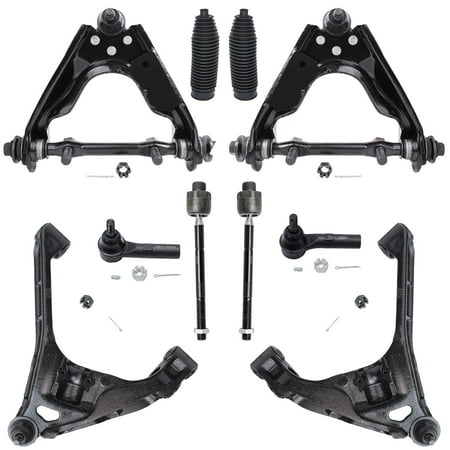 Detroit Axle - 4WD Front End Control Arms Kit for 00-04 Dodge Dakota, 00-03 Durango, Upper Lower Control Arms w/ Ball Joint Tie Rods Boots + Bellows Replacement - 10pc Set