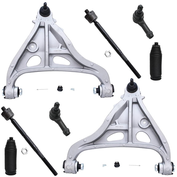 Detroit Axle - 4WD Front End Kit for Ford 2004-2008 F-150 2006-2008 Lincoln Mark LT 2 Lower Control Arms with Ball Joint 4 Inner Outer Tie Rod Ends 2 Boots 2007 Replacements