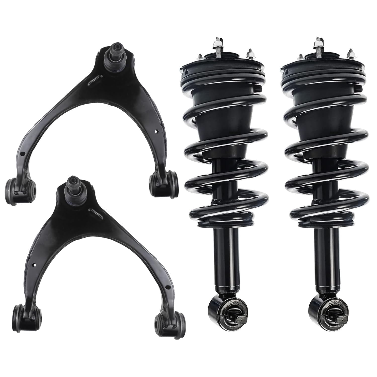 Detroit Axle - 4WD Front End Suspension Kit for 14-18 GMC Chevy Silverado Sierra 1500, Struts with Coil Spring Upper Control Arms with Ball Joint Assembly 2014 2015 2016 2017 2018 Replacement
