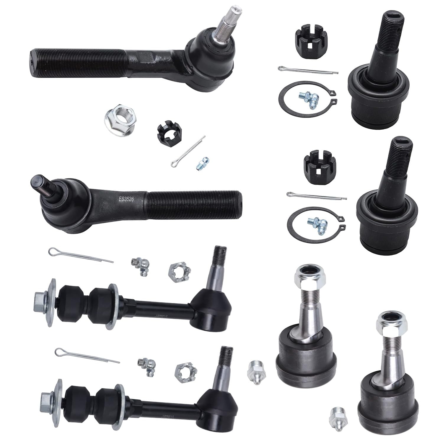 Detroit Axle 4-Piece Ball Joint Set For 2000-2002 Dodge Ram 2500/3500 4WD | Upper & Lower Ball Joints Replacement Kit