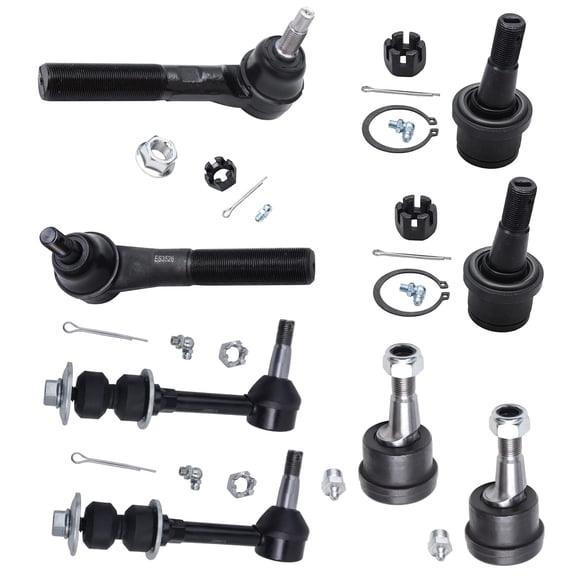 Detroit Axle - 4WD Front End Suspension Kit for 2000 2001 2002 Dodge Ram 2500 3500, Replacement Upper and Lower 4 Ball Joint, Outer and Inner 2 Tie Rods, 2 Sway Bars